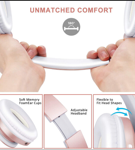 Bluetooth Headphones Over-Ear, Foldable Wireless and Wired Stereo Headset