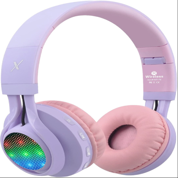 Bluetooth Headphones Light Up, Foldable Stero Wireless Headset with Microphone