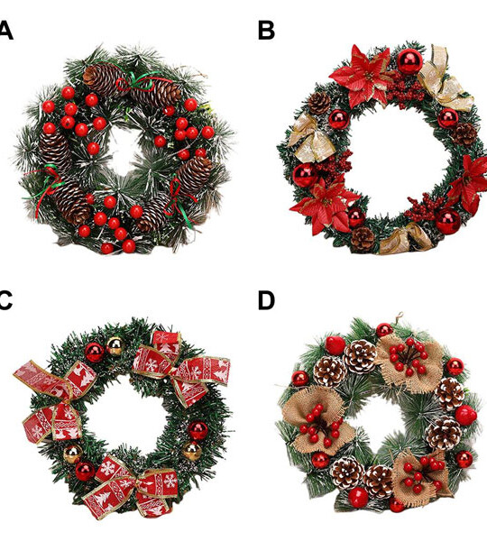Christmas Wreath Handmade Rattan Pendant Garland Shopping Mall Door Decoration Advent Wreath guirnalda navidad.