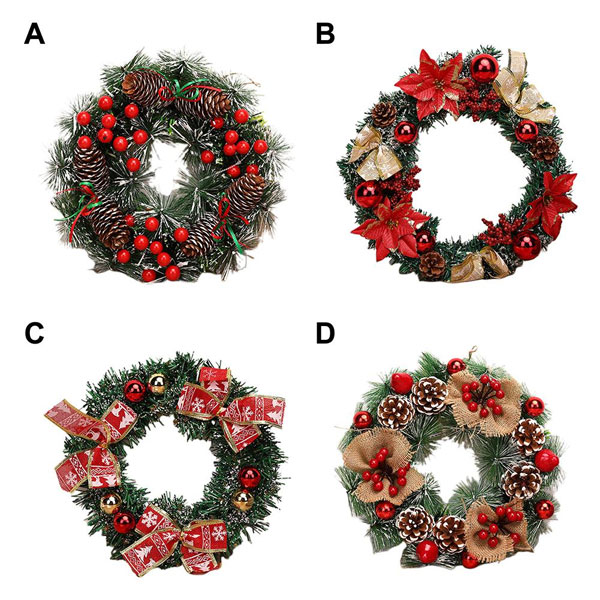 Christmas Wreath Handmade Rattan Pendant Garland Shopping Mall Door Decoration Advent Wreath guirnalda navidad.