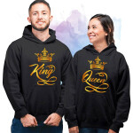 KING or QUEEN Brand Suit Print Hooded Suit new Couple Design Streetwear Hoodie and Pants.