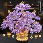 Tree Craft Natural Crystal Office Creative Home Room Decor.