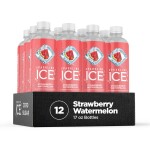 Sparkling Ice, Strawberry Watermelon Sparkling Water, Zero Sugar Flavored Water, with Vitamins and Antioxidants, Low Calorie Beverage, 17 fl oz Bottles (Pack of 12)