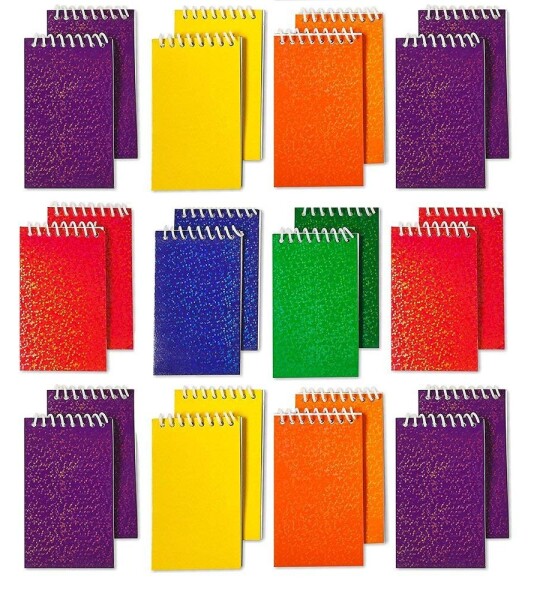 Mini Spiral Prism Notepads Assorted Colors Mini Spiral Bound Memo Pad, Pocket Size For Kids