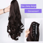 Heat resistant Long Wavy Hair Ponytail Extensions Synthetic Claw Ponytails Women's Hairpiece