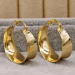 Trendy Round Hoop Earrings Gold Plated Copper for Women Eardrop Fashion Jewelry Accessories