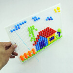 296 Pieces/Set Box-packed Grain Mushroom Nail Beads Intelligent 3D Puzzle Games.