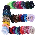 106pcslot Velvet Hair Scrunchies Pack Girl Elastic Hair Bands Headwear Ponytail Holder Set Hair Accessories Solid No Cre