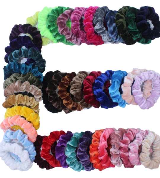 106pcslot Velvet Hair Scrunchies Pack Girl Elastic Hair Bands Headwear Ponytail Holder Set Hair Accessories Solid No Cre