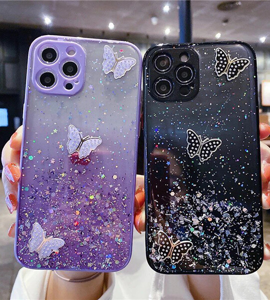 Fashion  Butterfly Female Soft Case For Iphone 11 12 Pro Max Mini 7 8 Plus Xr X Xs Max.