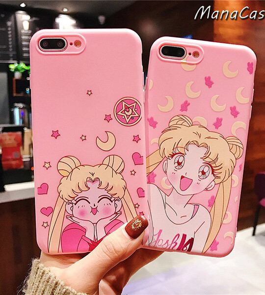 Pink Screen Protector Anime Phone Case For iPhone 13 12 Mini 11 Pro Max X XS MAX XR 6 6s 7 8 Plus For TPU Back Cover.