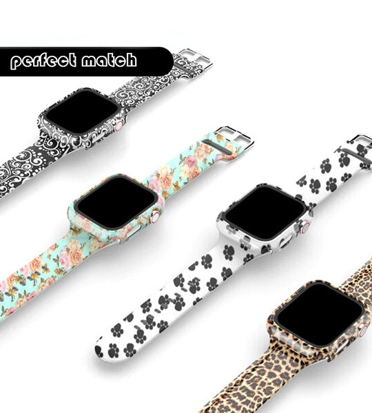 Apple Watch band 44mm 40mm 38mm 42mm Printed watchband Silicone correa bracelet iWatch serie 3 4 5 6 se.