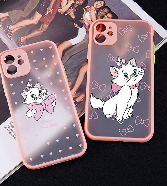 Cute Cartoon Marie-Cats Pattern Phone Case Matte Cover for iPhone 11 12 13 Pro Max XS XR 6s 7 8 Plus SE2 Mini.