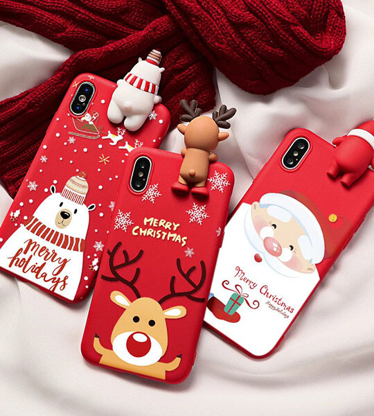 Christmas Cartoon Deer Case For iPhone 11 12 13 Pro XS Max mini XR X SE.