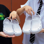 Beach Sandals Comfortable Couple Solid Color Clogs Shoes Indoor Outdoor For Men & Women