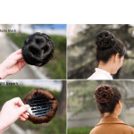 Natural chignon fake hair bun donut clip in high temperature fiber hair extension for woman