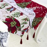 Christmas Party Linen Table Runner Merry Christmas Decorations for Home 2022 Snowman Xmas Tree  Happy New Year