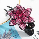 Shiny Rhinestone Flower Hair Clips for Women