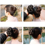 Natural chignon fake hair bun donut clip in high temperature fiber hair extension for woman