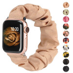 Apple Watch SE Scrunchies 42mm 40mm Women Rose Gold Elastic Strap 38mm 44mm for Apple Watch 6 5 4 3 2 1.