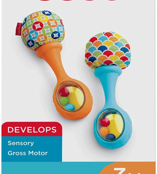 Fisher Price Rattle 'n Rock Maracas, Blue or Orange