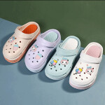 Women Beach Slip on Loafer Sandals Comfortable Cartoon Cute Rubber Clogs Slid Slippers