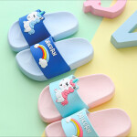 Rainbow Unicorn Toddler Soft Indoor Slippers Sandals for Boys & Girls