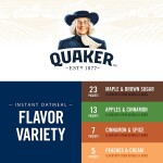 Quaker Instant Oatmeal, 4 Flavor Variety Pack, Individual Packets, 48 Count