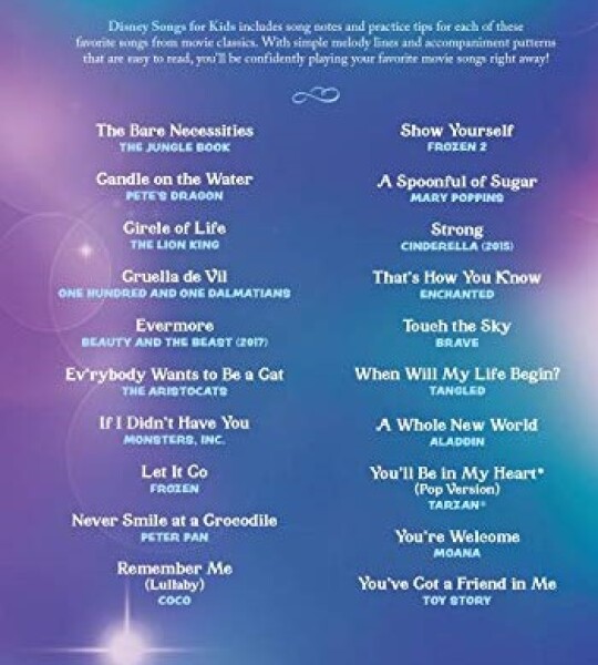 Disney Songs for Kids - Easy Piano Songbook Paperback 2022