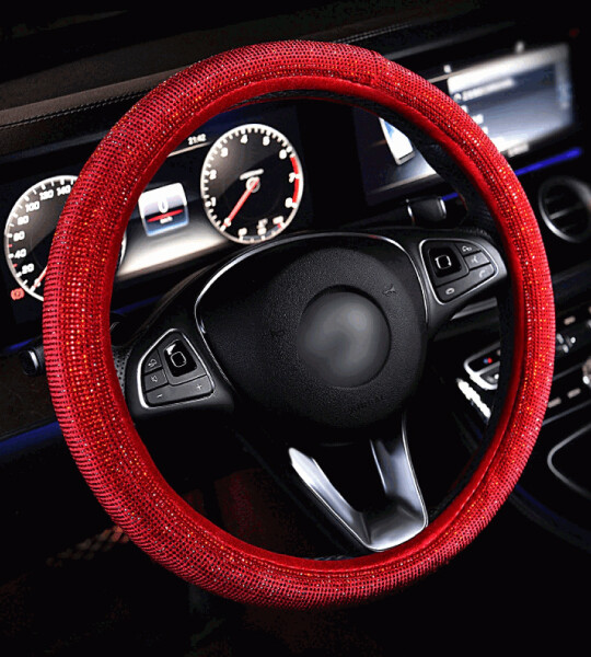 Steering Wheel Cover Crystal Car Mount Holder Keychain Tissue Box Deco