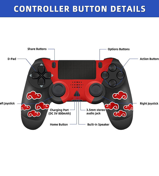 Wireless Controller Gamepad Joystick for PS4