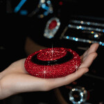 Steering Wheel Cover Crystal Car Mount Holder Keychain Tissue Box Deco