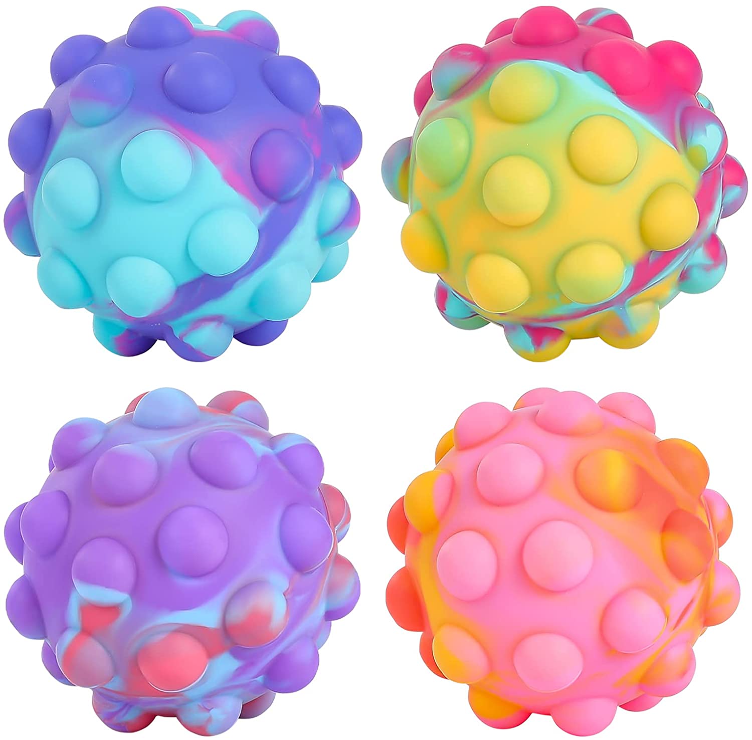 Pop Fidget Ball Popper Its Toys, Pop Ball It Fidget Toy Food Grade Silicone Sensory Toys Stress Balls for Kids