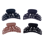 Hairpins For Women Scrub Plastic Hair Claw Clips Hollow Out Carving Crab Hearwear