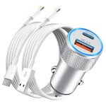 iPhone Fast Car Charger 38W Adapter with 2Pack x 3ft Lightning Cables