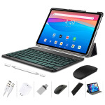 Tablet 10.1 in 4G LTE Wireless Keyboard Case and Mouse 64GB Black