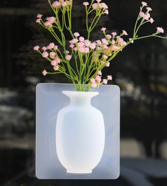 Stronger Suction Magic Silicone Vase Self Adhesive Wall Vase for Smooth Surfaces
