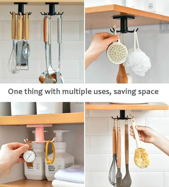 1Pcs Kitchen Organizer Hook Up Storage Rack