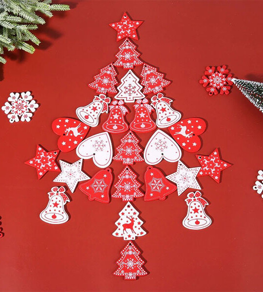 New Year Wood Christmas Ornaments Pendants Xmas Tree Hanging Gifts Decoration For Home Christmas Wedding Party Article.