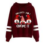 Hoodies Women Winter 2022 Chirstmas Gnome Print Long-sleeved Sweatshirt Casual Blouse Pullover.