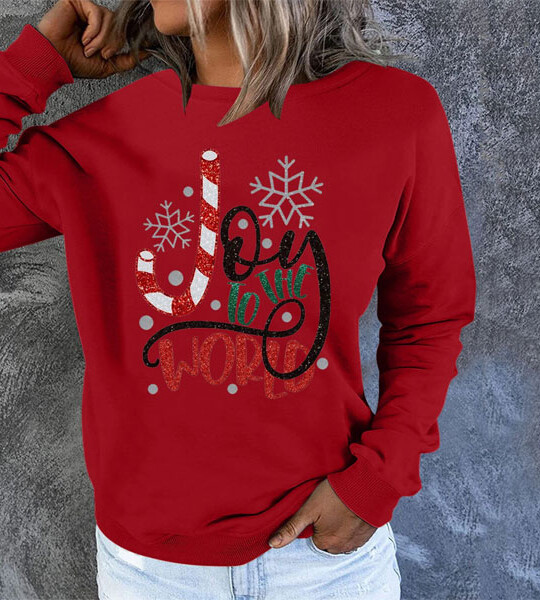 Women's Chirstmas Print Long-sleeved Sweatshirt Casual Pullover Long Sleeve O Neck Loose Sweatshirt Girls Women Hoodie.