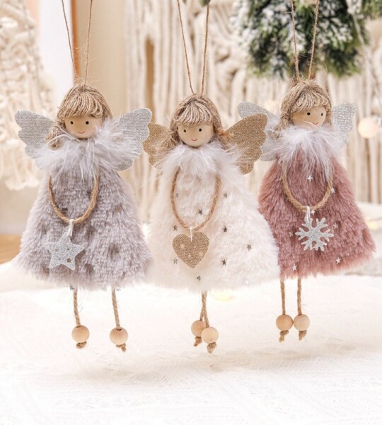 New Year Angel Doll Christmas Tree Hanging Ornaments Décor Christmas Elk Pendants Decoration For Home 2022 Car Ornament