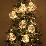 Christmas Ball Santa LED Curtain Light String Christmas Tree Decoration.