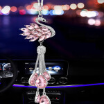 Bling Bling Diamond Car Hanging Accessories Crystal Swan Car Charms for Rear View Mirror Accessories