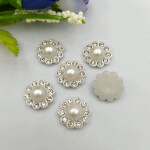 Silver resin flower Decoration Crafts Flatback Cabochon Scrapbooking Fit Hair Clips