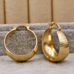 Trendy Round Hoop Earrings Gold Plated Copper for Women Eardrop Fashion Jewelry Accessories