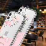 A To Z Pink Flowers Phone Case For iPhone 12 11 Pro Max XS Max 7 8 Plus X XR Alphabet Transparent Soft Cover.