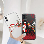 Christmas Elk Snow Santa Cartoon Phone Case For iPhone 11 12 13 Mini Pro Max X XR XS Max 8 7 6 Plus SE 2020.