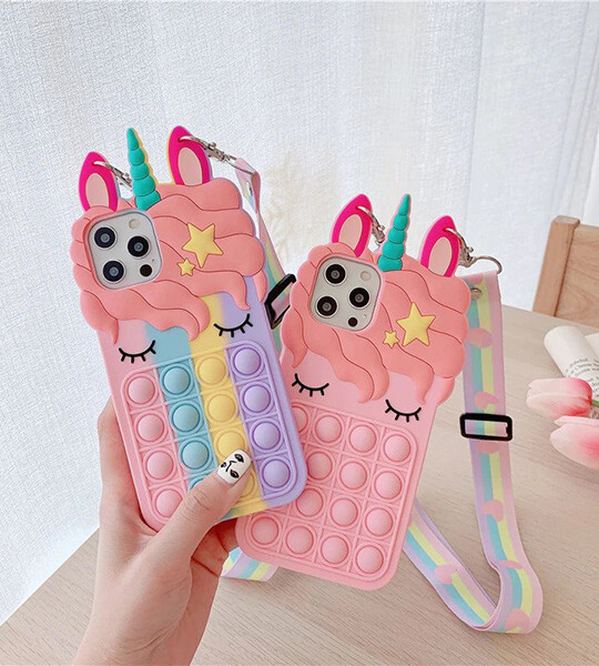 Toys Bubble Case For iPhone 11 12 13 Pro X Xs Max XR 6 6s 7 8 Plus 5 5s.