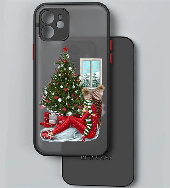 iPhone 11 12 13 Pro XS Max X XR 7 8 Plus 13Mini Camera Protection Case Merry Christmas Cute Elk Soft Bumper Matte Hard Cover